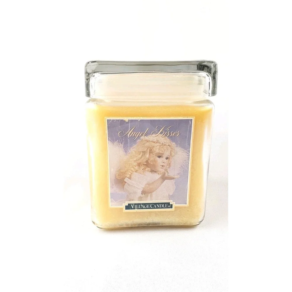 XL Village Candle Retired ANGEL KISSES Jumbo 38 oz. Butter Vanilla Double 2 Wick